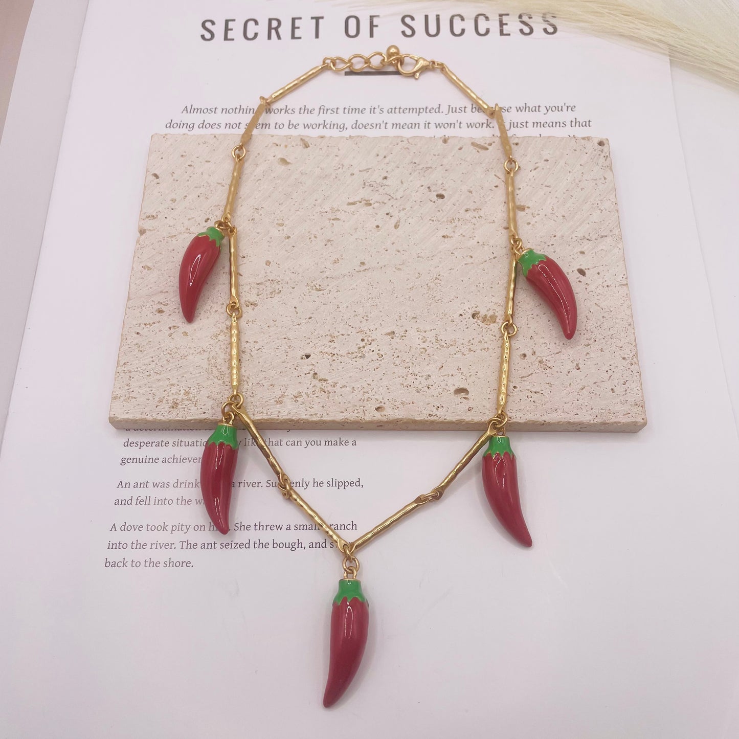 JI JOYA VENTA AL POR MAYOR,Collar y pendientes de chile rojo