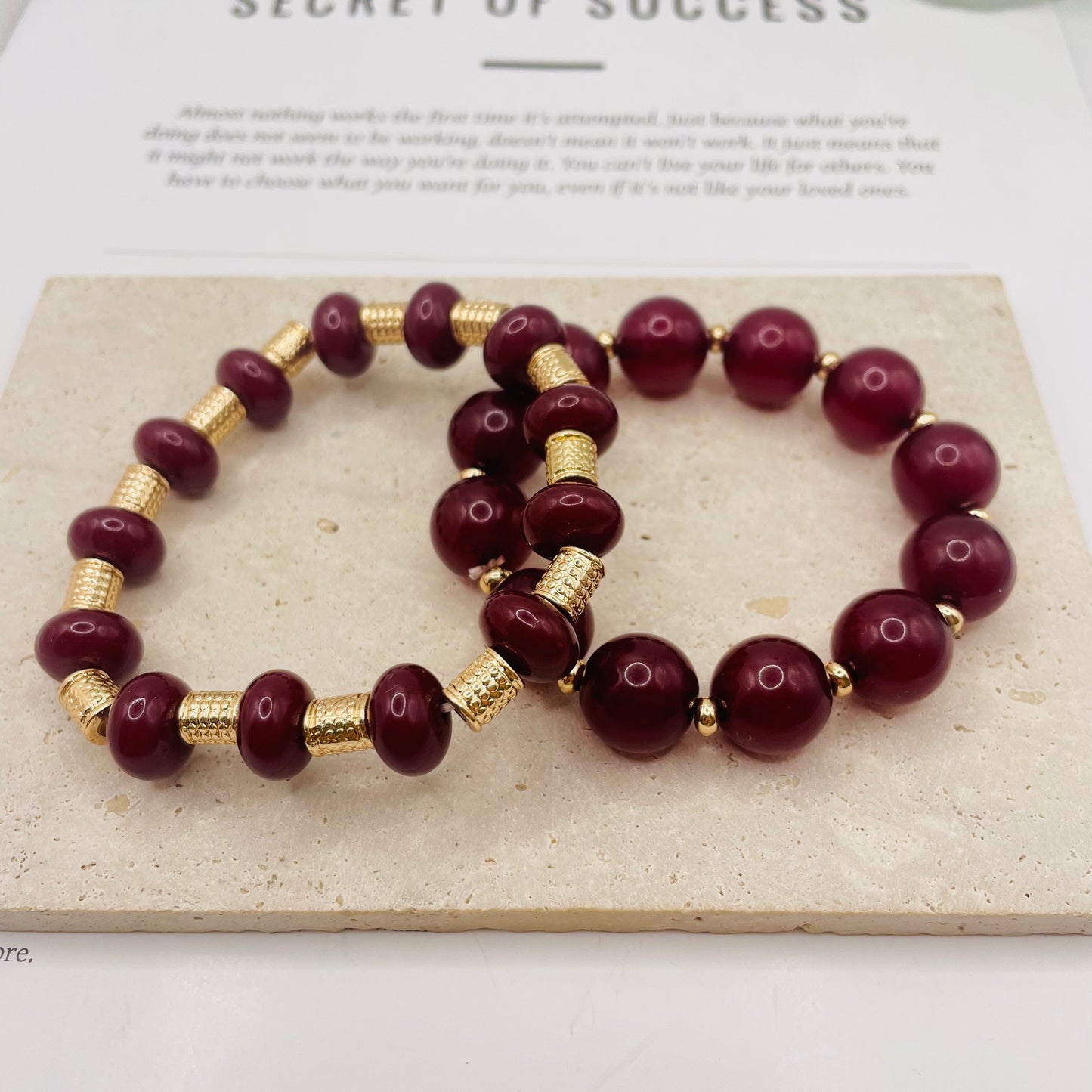 JI JOYA VENTA AL POR MAYOR,Combinación de pulsera de dos cuentas de moda