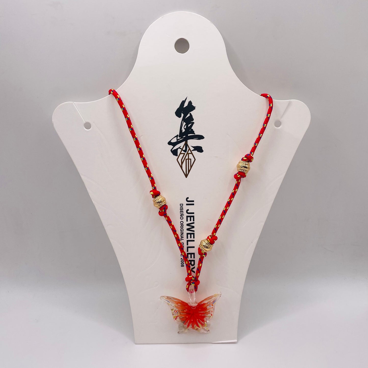 JI JOYA VENTA AL POR MAYOR,Collar con colgante de nudo de mariposa