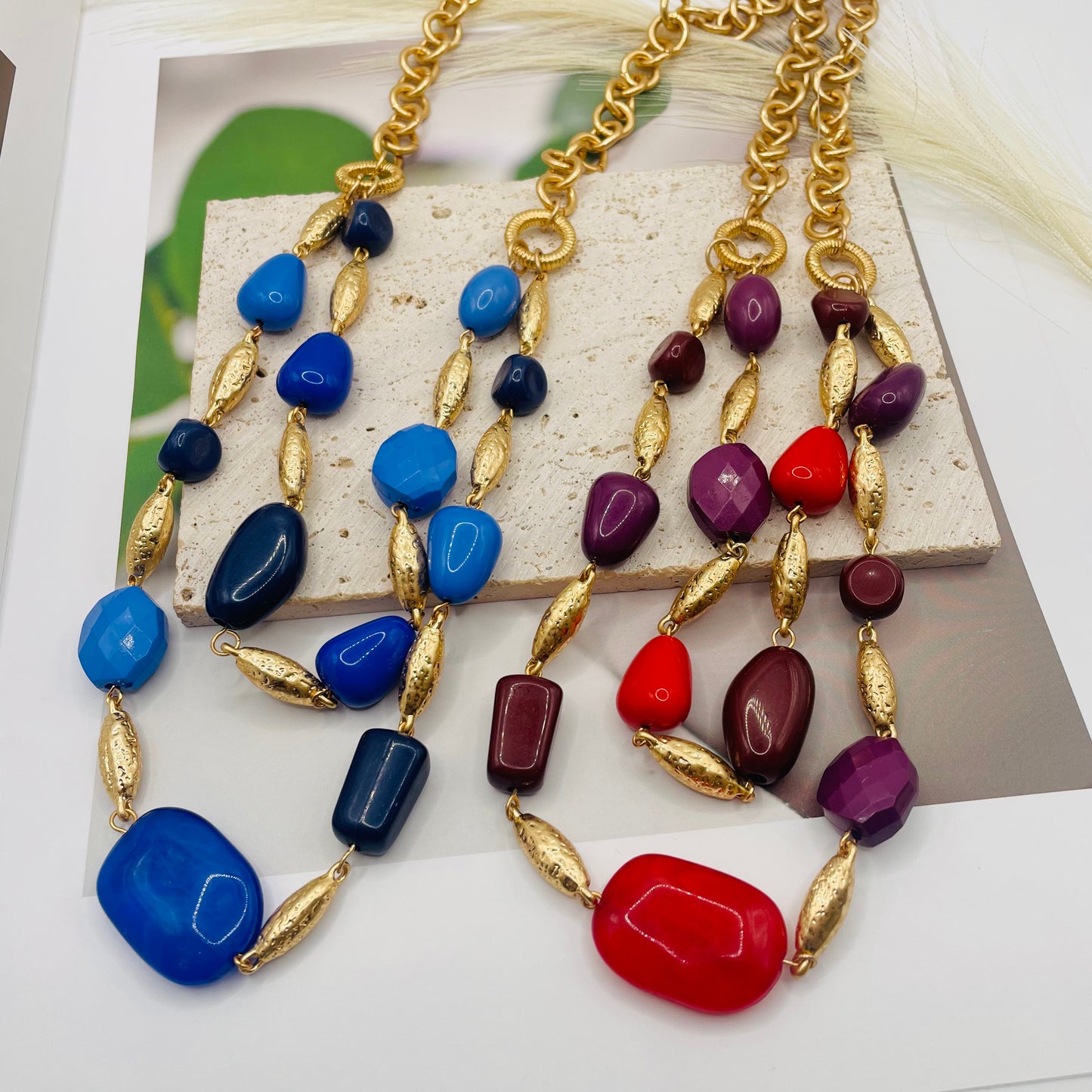 JI JOYA VENTA AL POR MAYOR,COLLAR MULTICOLOR IRREGULAR
