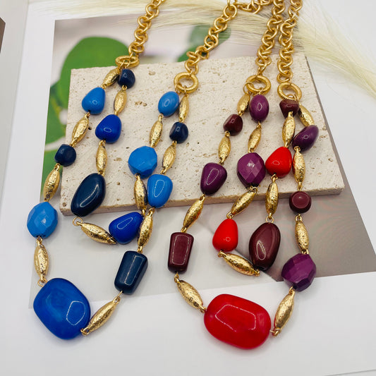JI JOYA VENTA AL POR MAYOR,COLLAR MULTICOLOR IRREGULAR