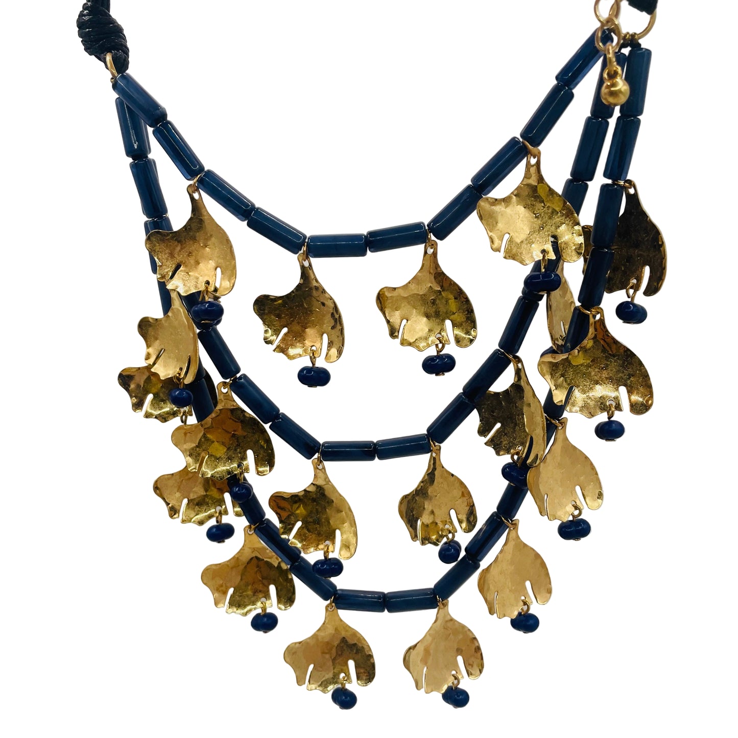 JI JOYA VENTA AL POR MAYOR,Collar de cuerda con colgante en forma de hoja de varias capas