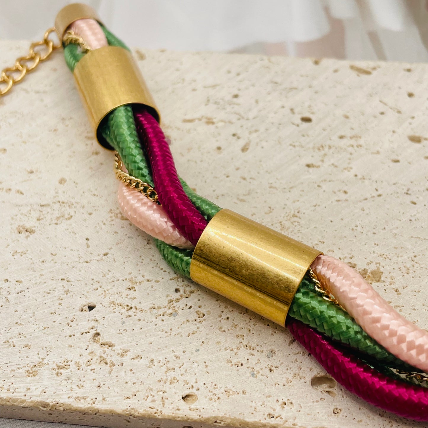 JI JOYA VENTA AL POR MAYOR,Collar de cuerda trenzada de colores y pulsera combinada