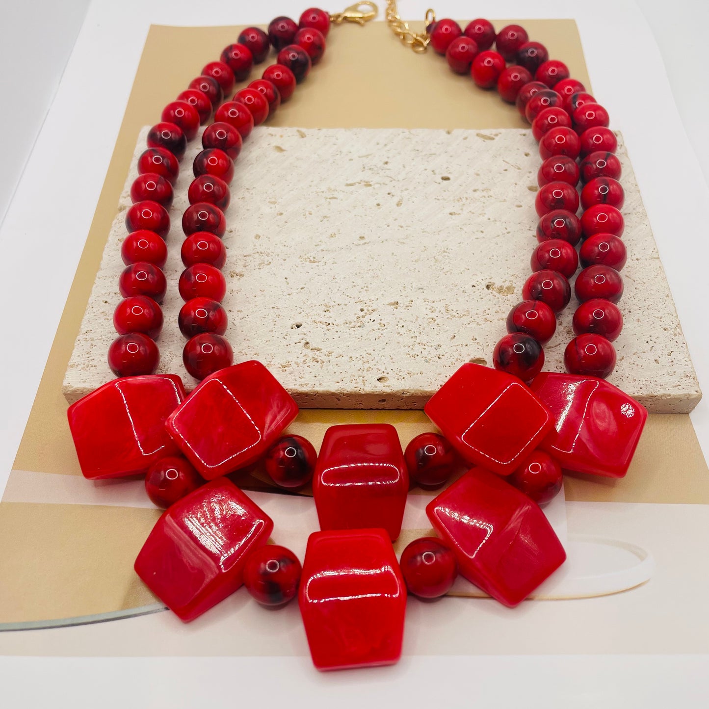 JI JOYA VENTA AL POR MAYOR,Collar doble de pedrería