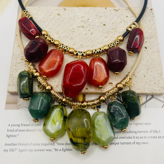 JI JOYA VENTA AL POR MAYOR,Collar de cuerda corta con colgante irregular