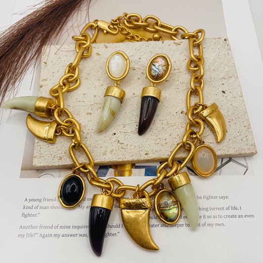JI JOYA VENTA AL POR MAYOR,Collar colgante de diente de lobo