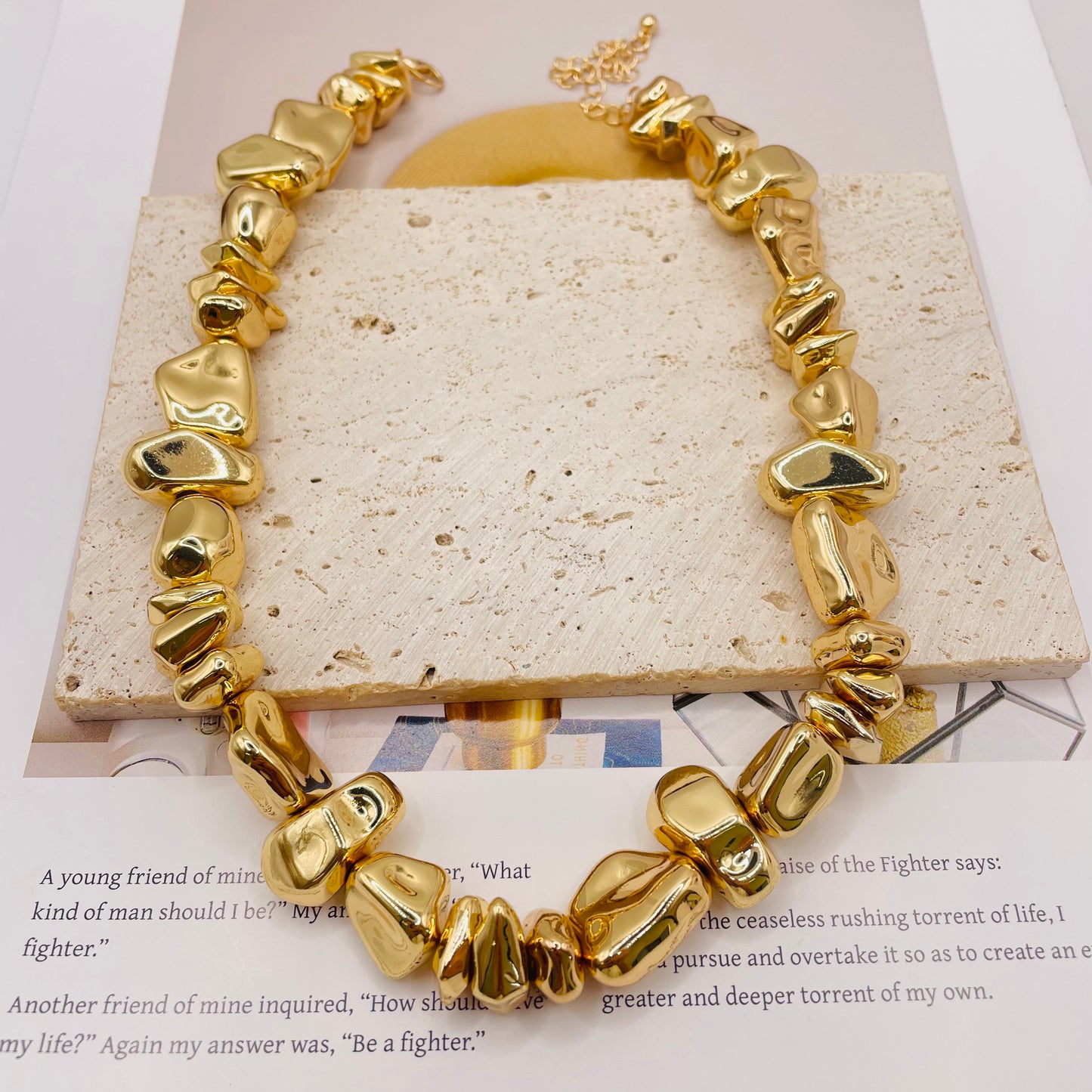 JI JOYA VENTA AL POR MAYOR,Conjunto de collar y pendientes de cuentas irregulares