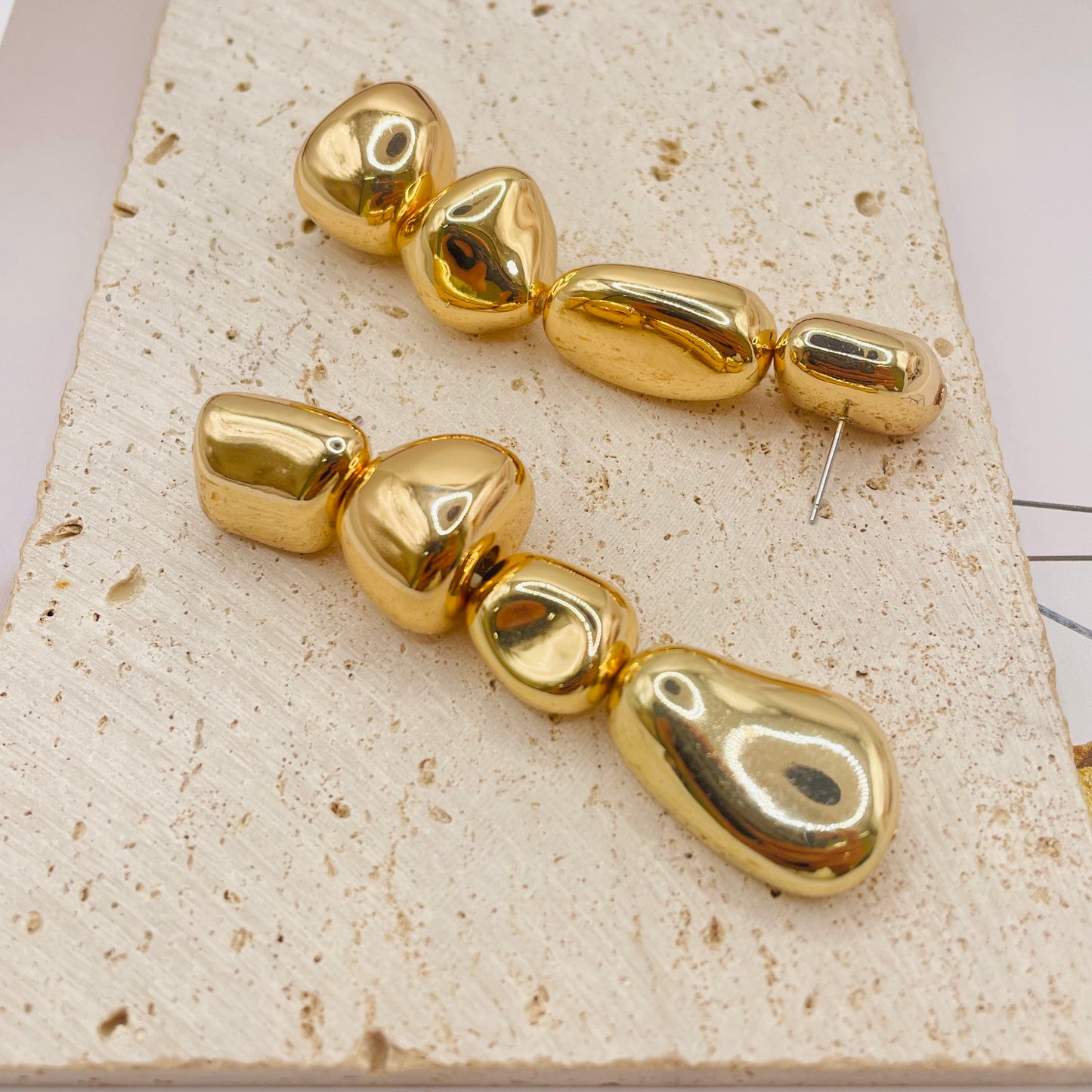 JI JOYA VENTA AL POR MAYOR,Conjunto de collar y pendientes de cuentas irregulares