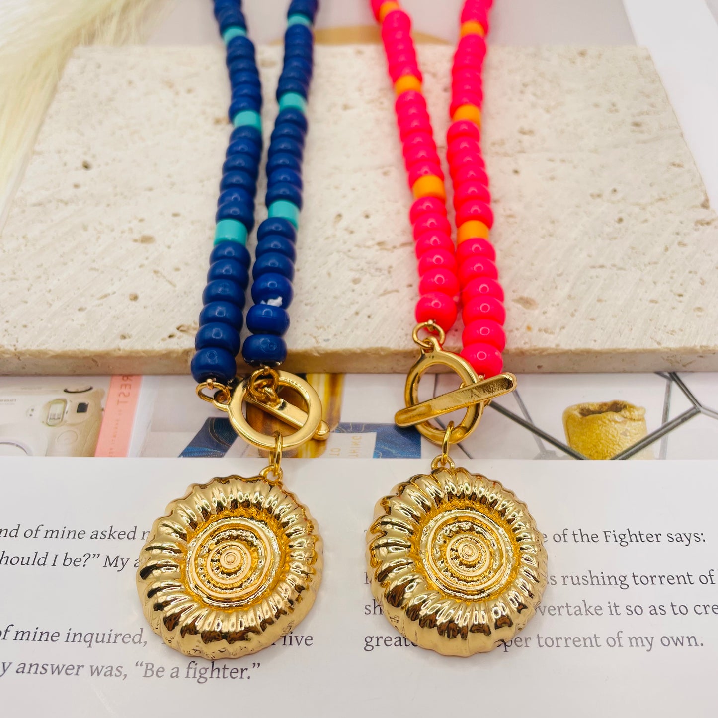 JI JOYA VENTA AL POR MAYOR,Collar de cuentas con colgante de concha