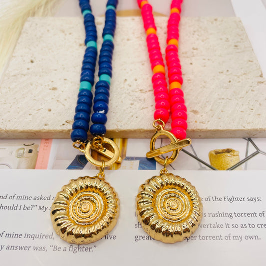 JI JOYA VENTA AL POR MAYOR,Collar de cuentas con colgante de concha