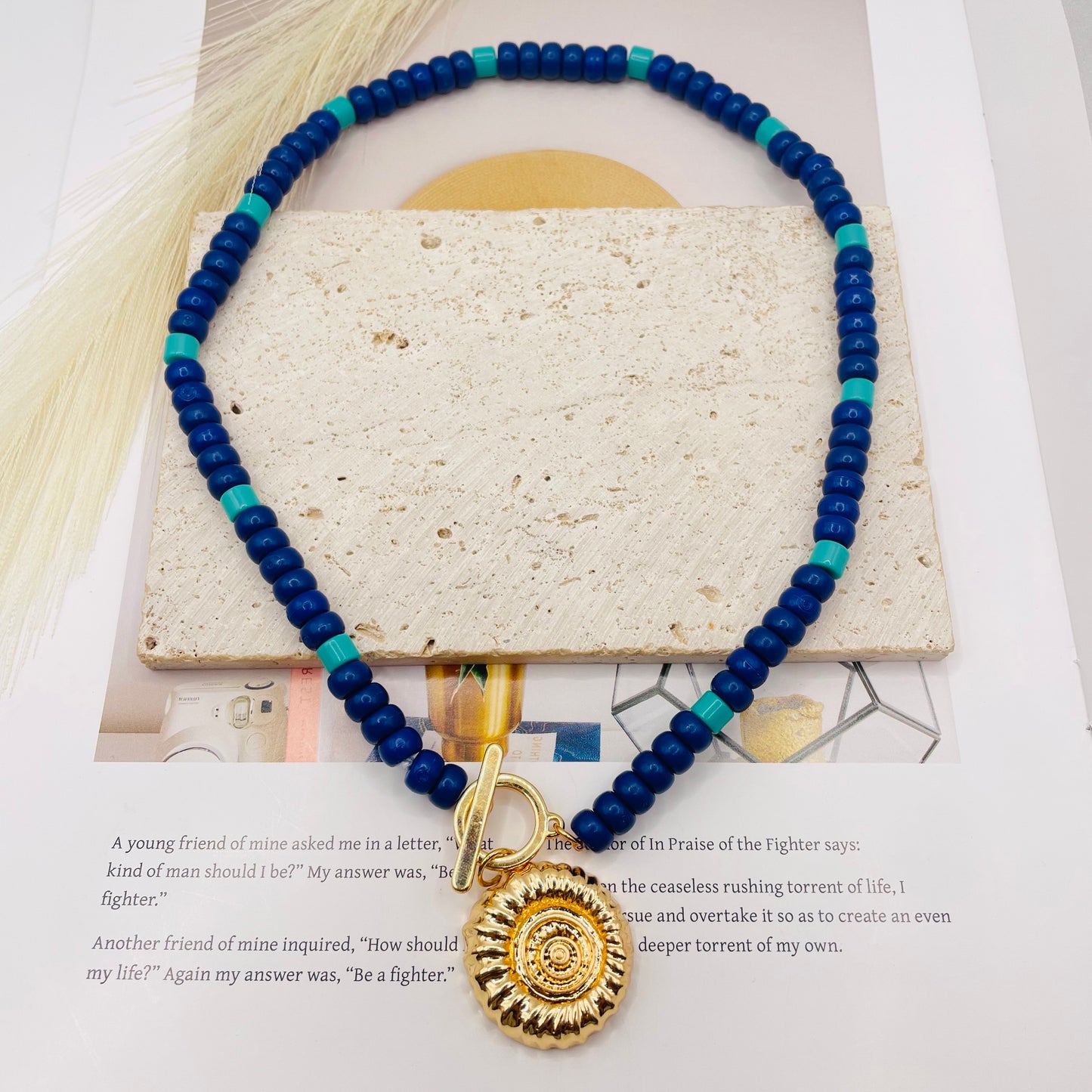 JI JOYA VENTA AL POR MAYOR,Collar de cuentas con colgante de concha