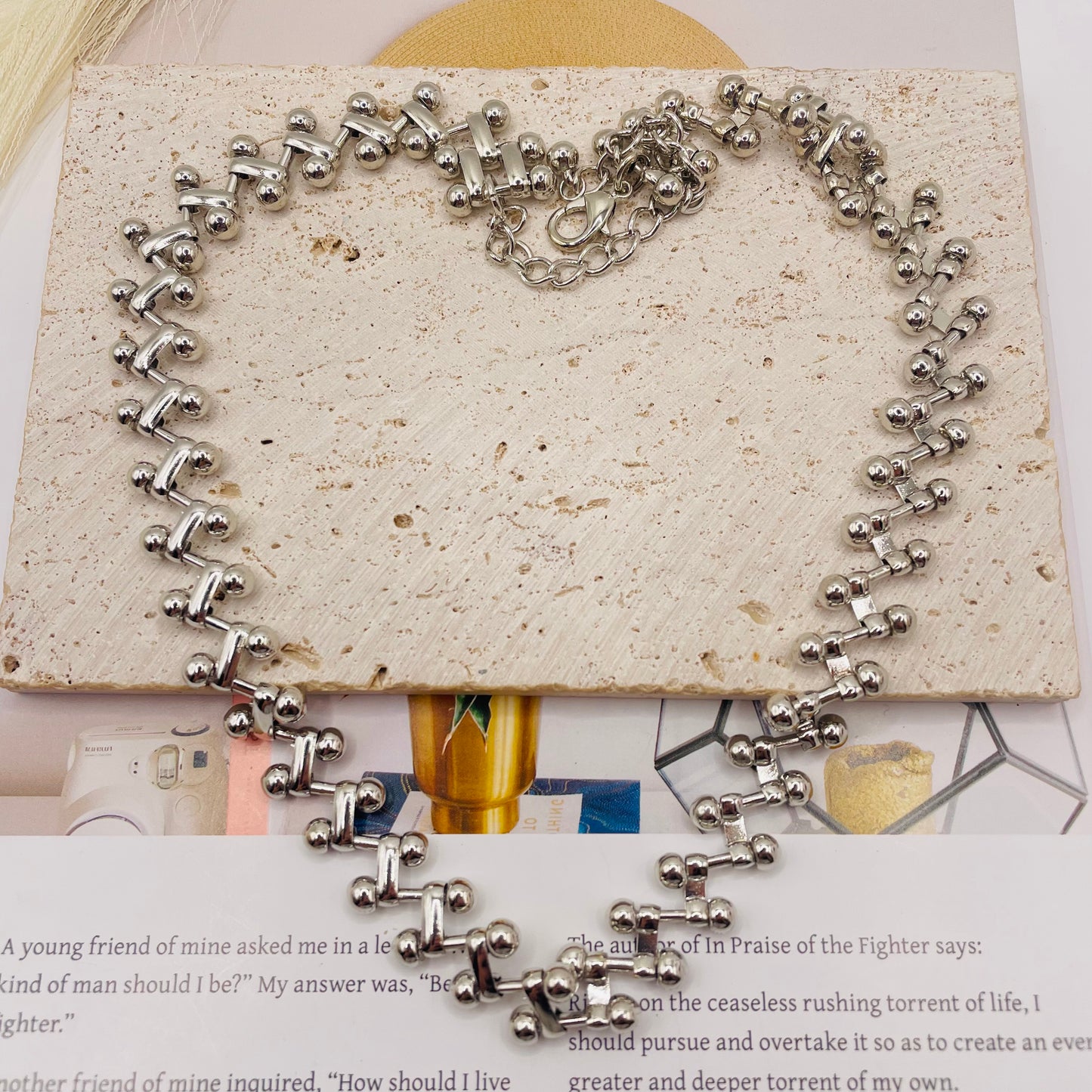 JI JOYA VENTA AL POR MAYOR,Conjunto de collar y pendientes de cadena trenzada