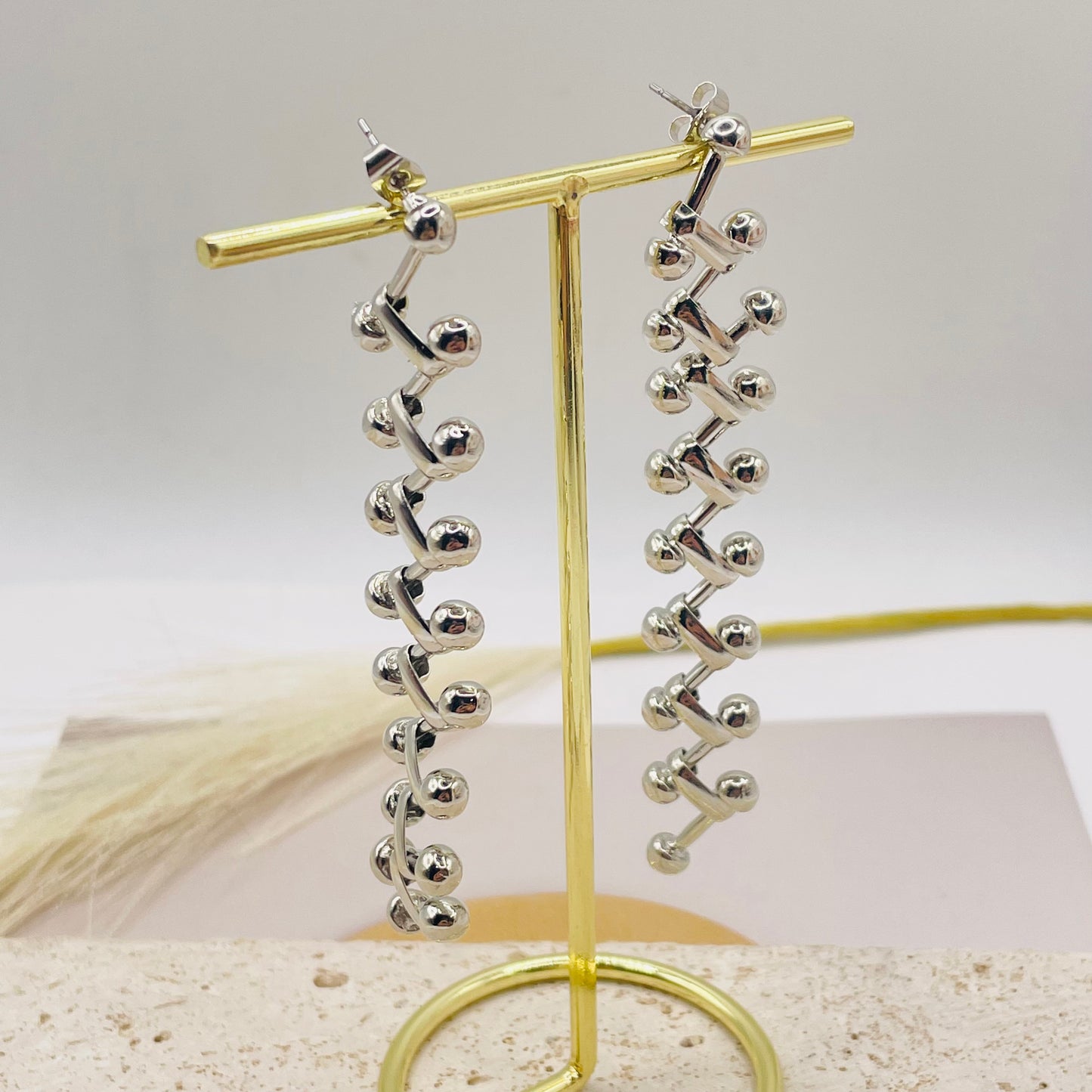 JI JOYA VENTA AL POR MAYOR,Conjunto de collar y pendientes de cadena trenzada