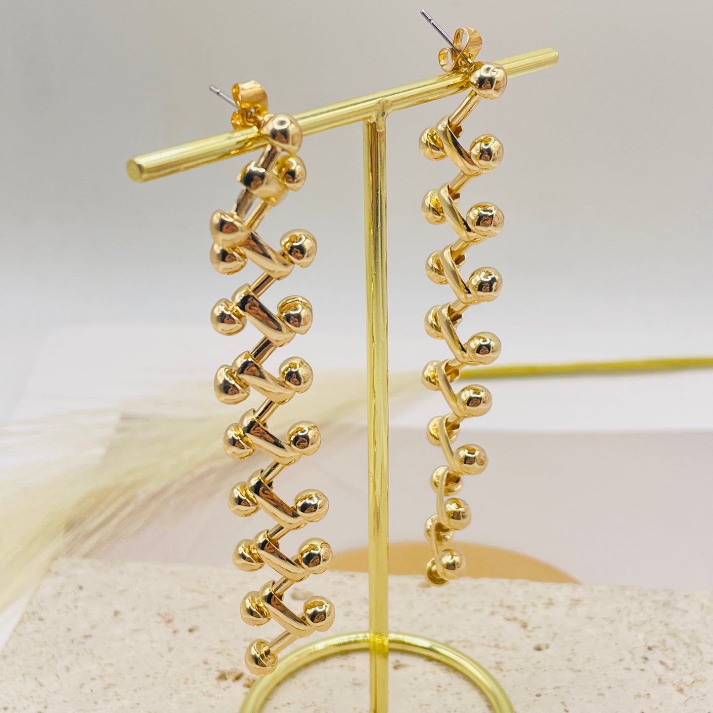JI JOYA VENTA AL POR MAYOR,Conjunto de collar y pendientes de cadena trenzada