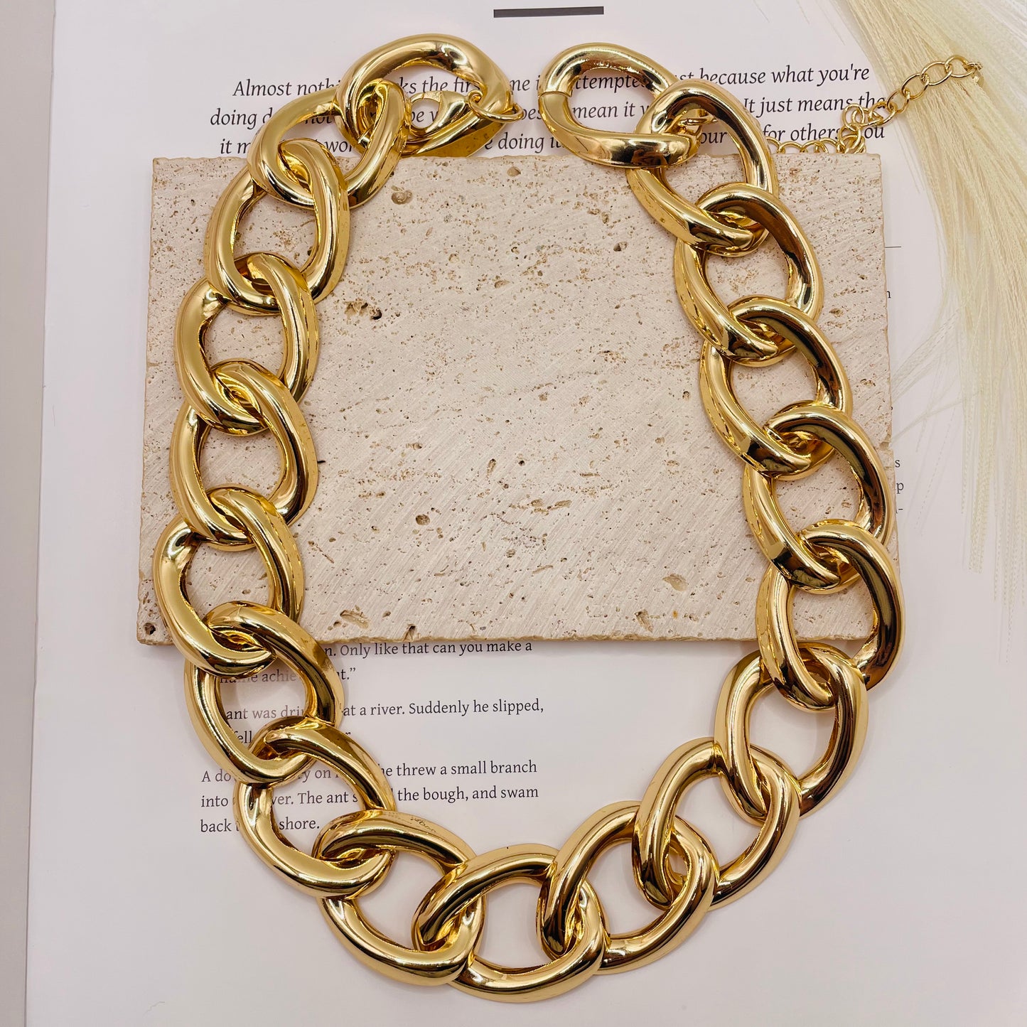 JI JOYA VENTA AL POR MAYOR,Collar de cadena simple y exagerado