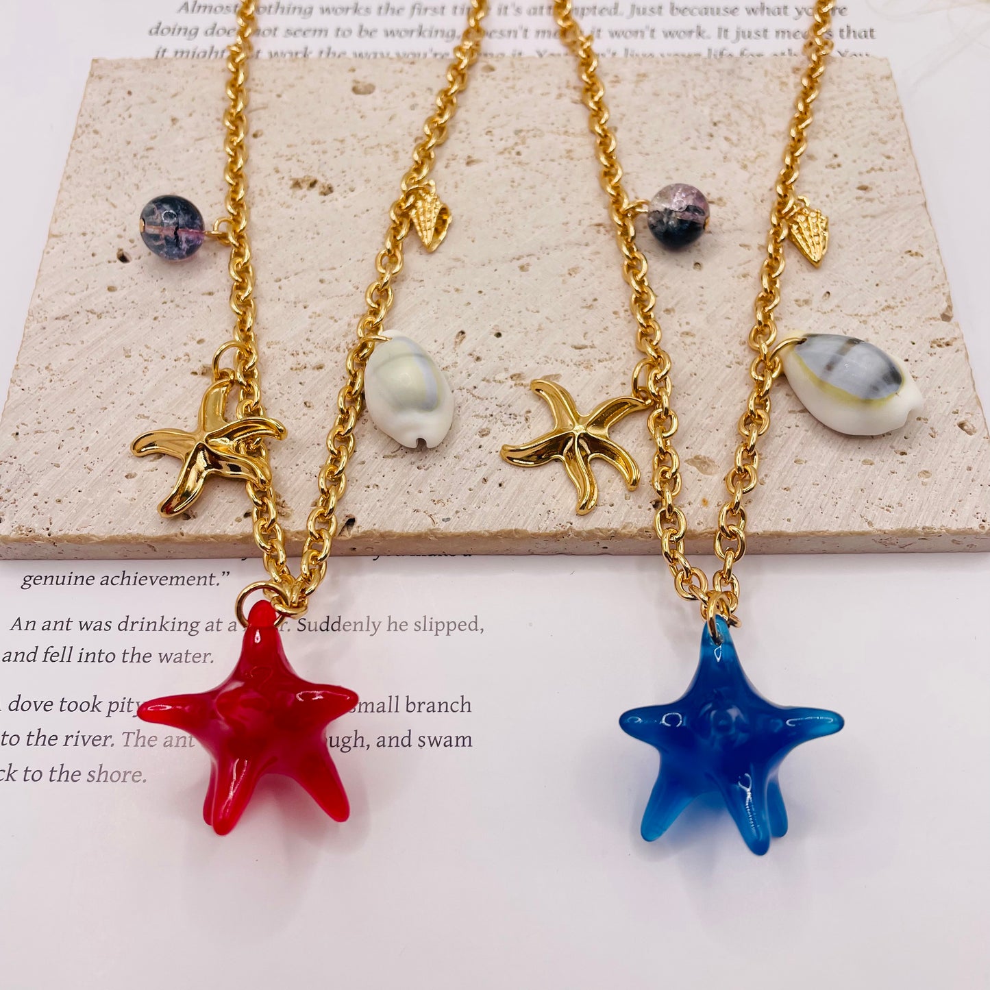 JI JOYA VENTA AL POR MAYOR,Collar de cadena fina con colgante de la colección Ocean