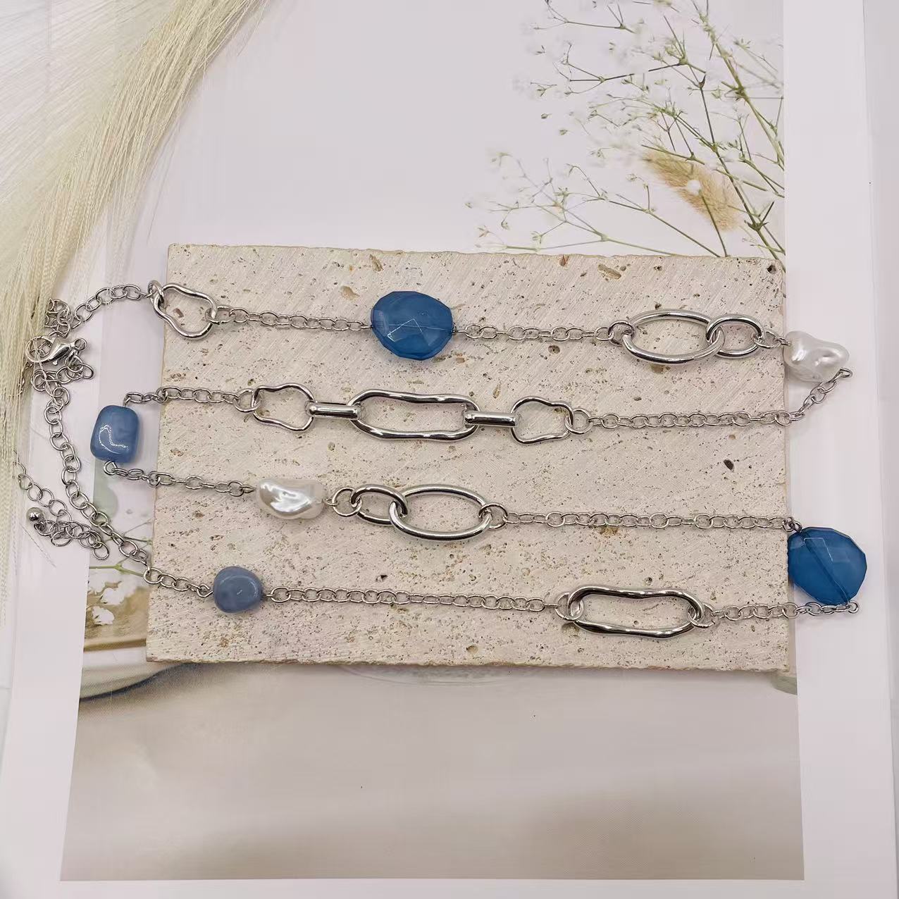 JI JOYA VENTA AL POR MAYOR,¡Collar largo con perlas y cuentas! ¡Perfecto para combinar con un suéter!