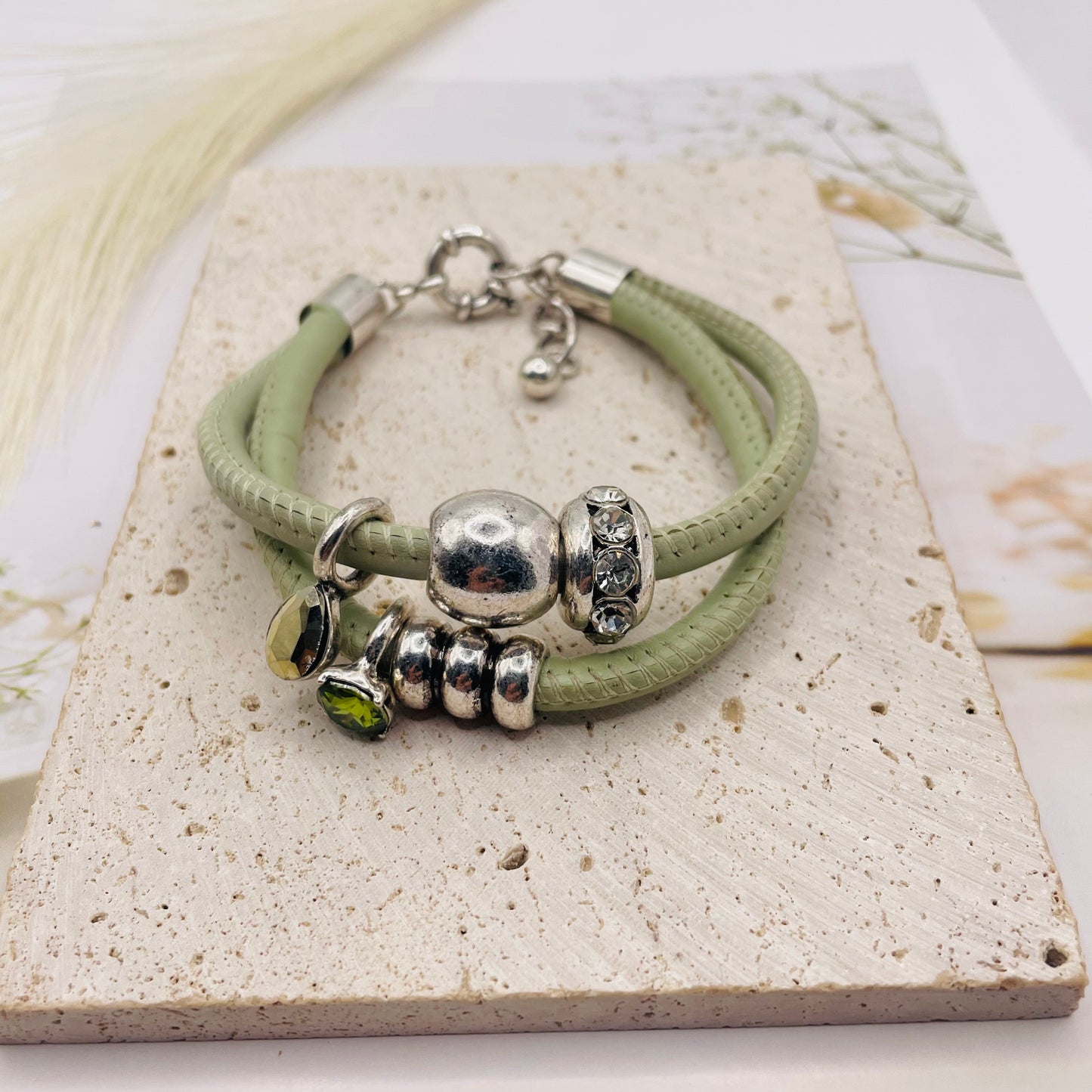 JI JOYA VENTA AL POR MAYOR,Collar con colgante de cuero doble
