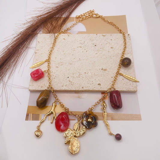 JI JOYA VENTA AL POR MAYOR,¡Collar con colgante de flores!