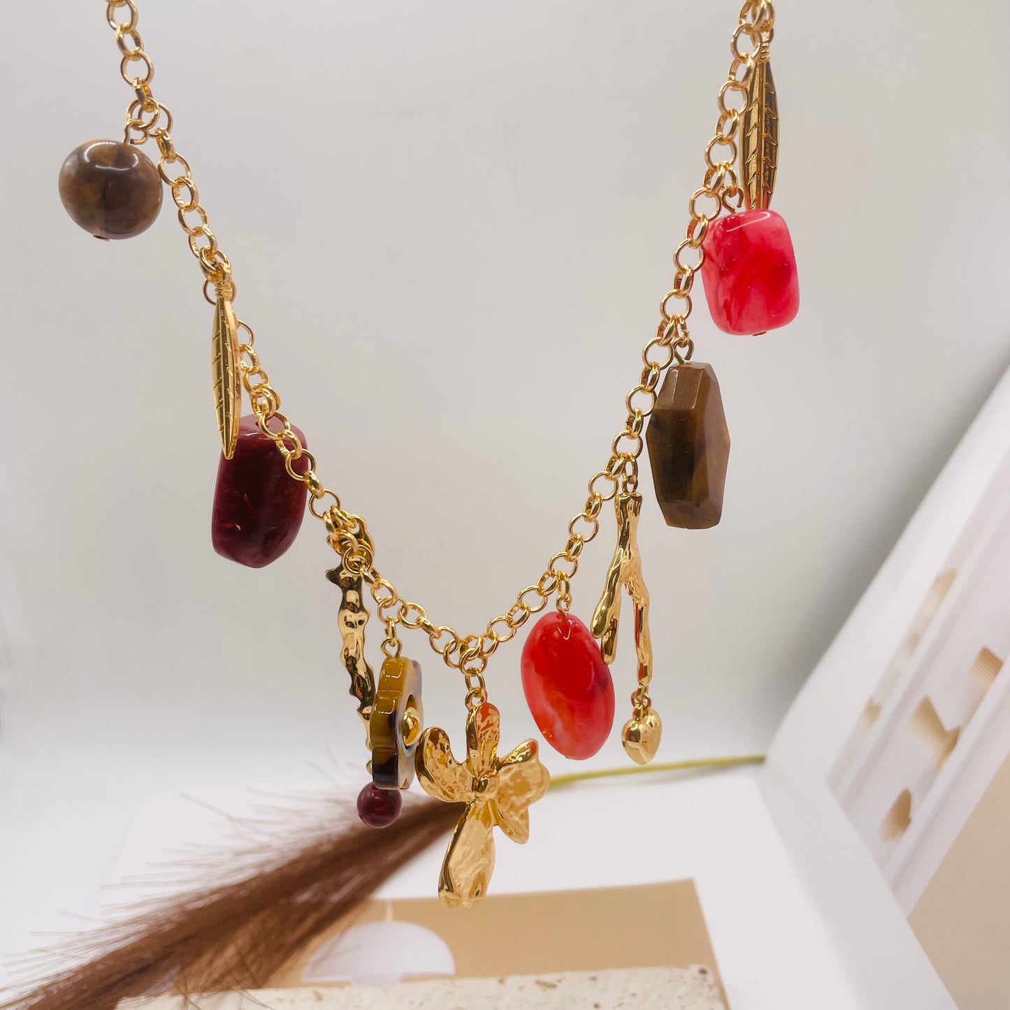 JI JOYA VENTA AL POR MAYOR,¡Collar con colgante de flores!
