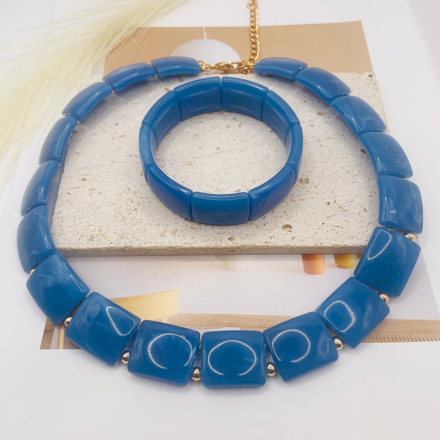 JI JOYA VENTA AL POR MAYOR,Collares y pulseras de moda cuadrados