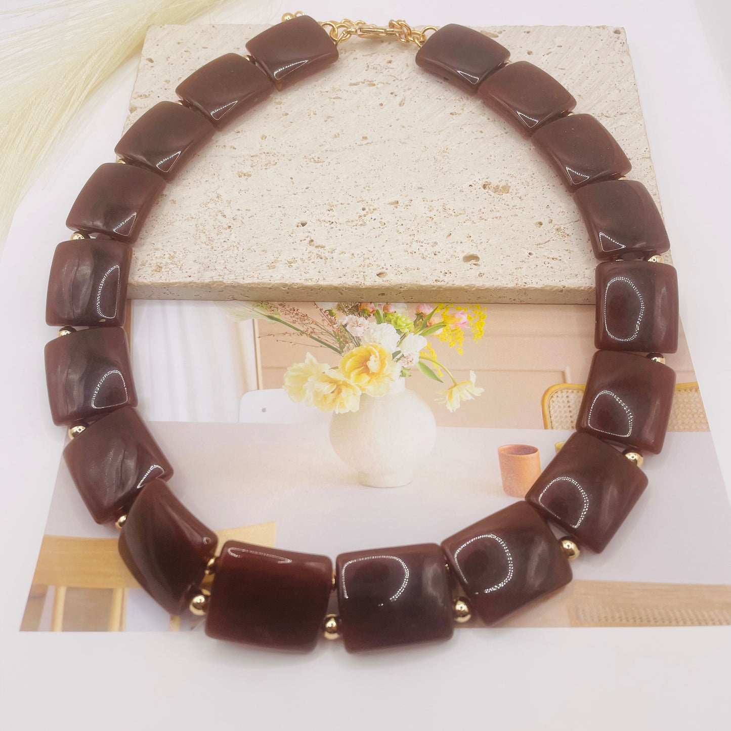 JI JOYA VENTA AL POR MAYOR,Collares y pulseras de moda cuadrados