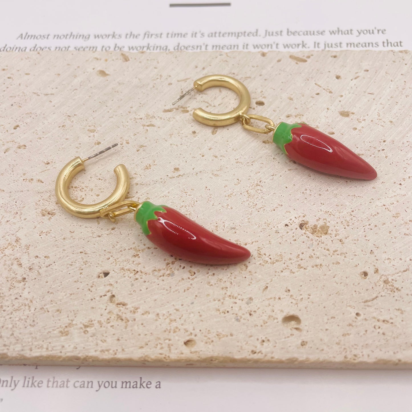 JI JOYA VENTA AL POR MAYOR,Collar y pendientes de chile rojo