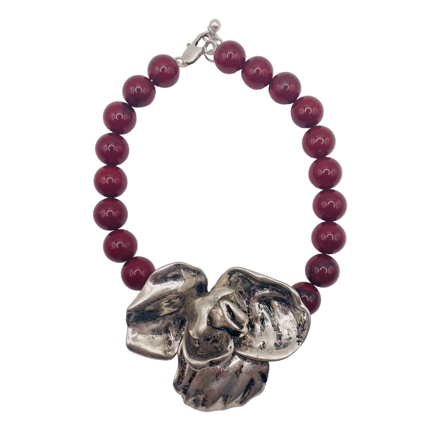 JI JOYA VENTA AL POR MAYOR,¡Grandes flores de moda combinadas con un collar de columna redonda!
