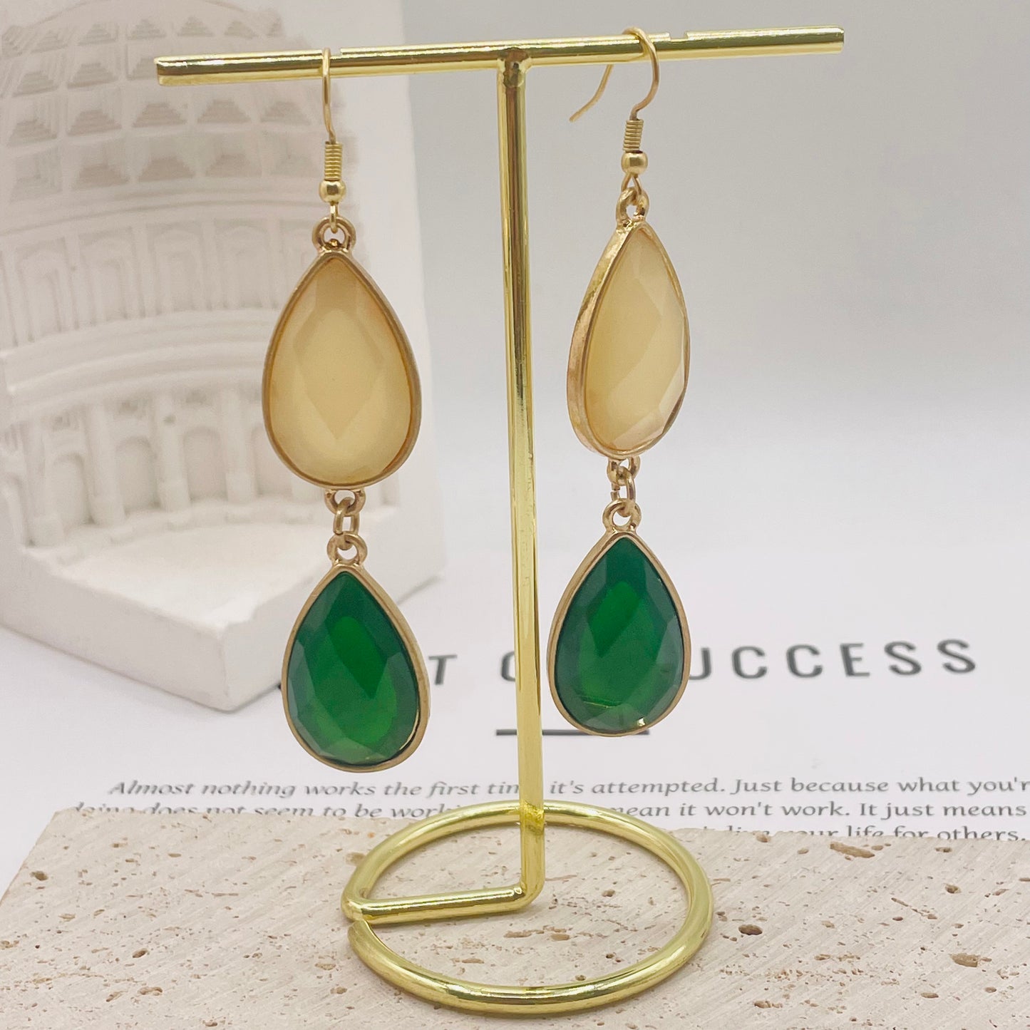 JI JOYA VENTA AL POR MAYOR,Un conjunto de collar y pendientes sencillo y elegante, ¡perfecto para festivales, bodas y fiestas!