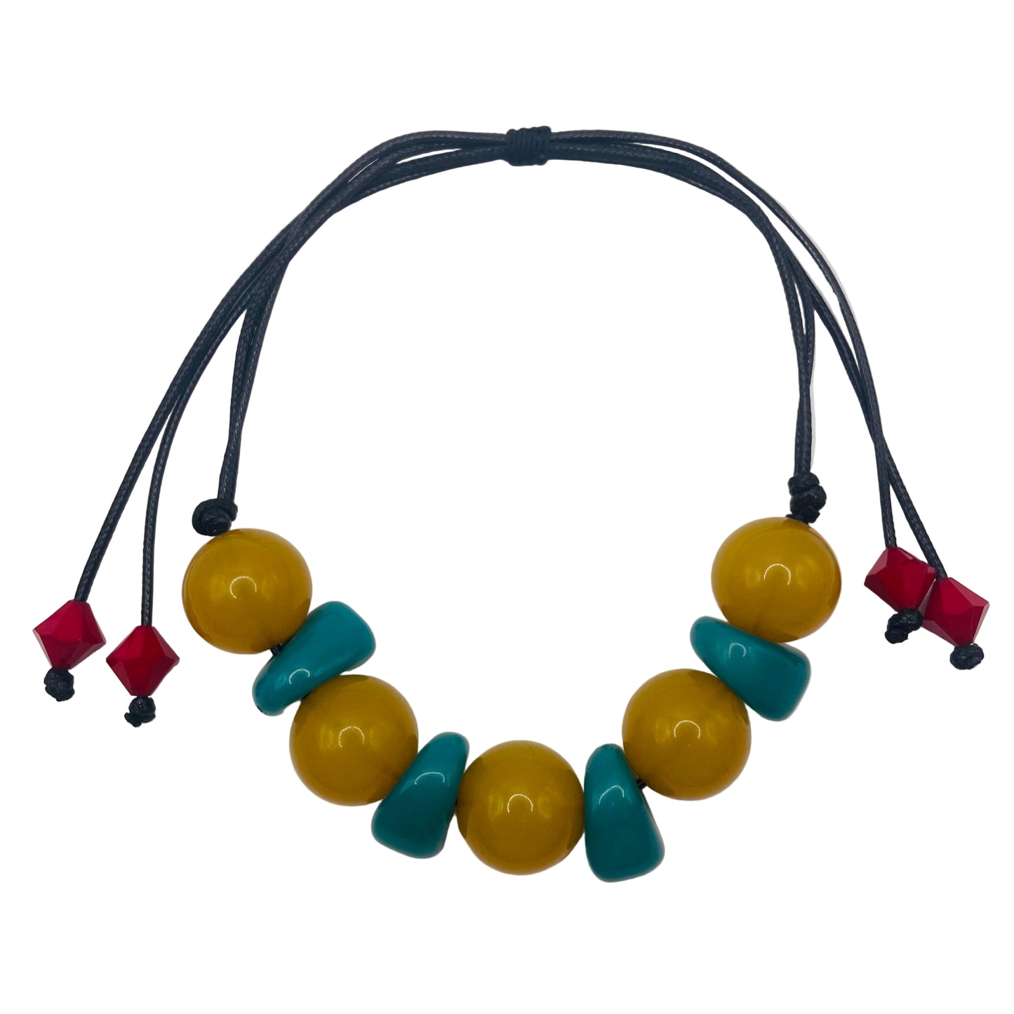 JI JOYA VENTA AL POR MAYOR,Collar de cuerda con cuentas espaciadas en dos tonos