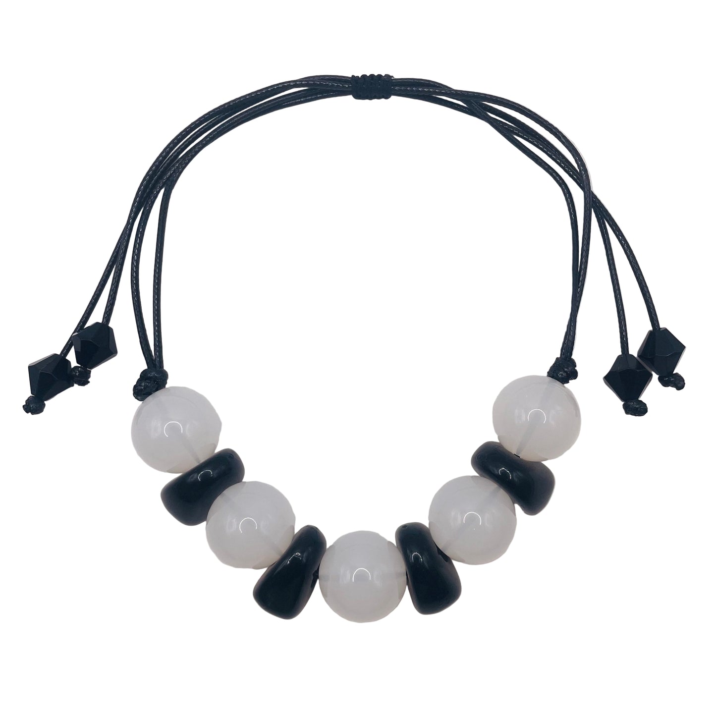 JI JOYA VENTA AL POR MAYOR,Collar de cuerda con cuentas espaciadas en dos tonos