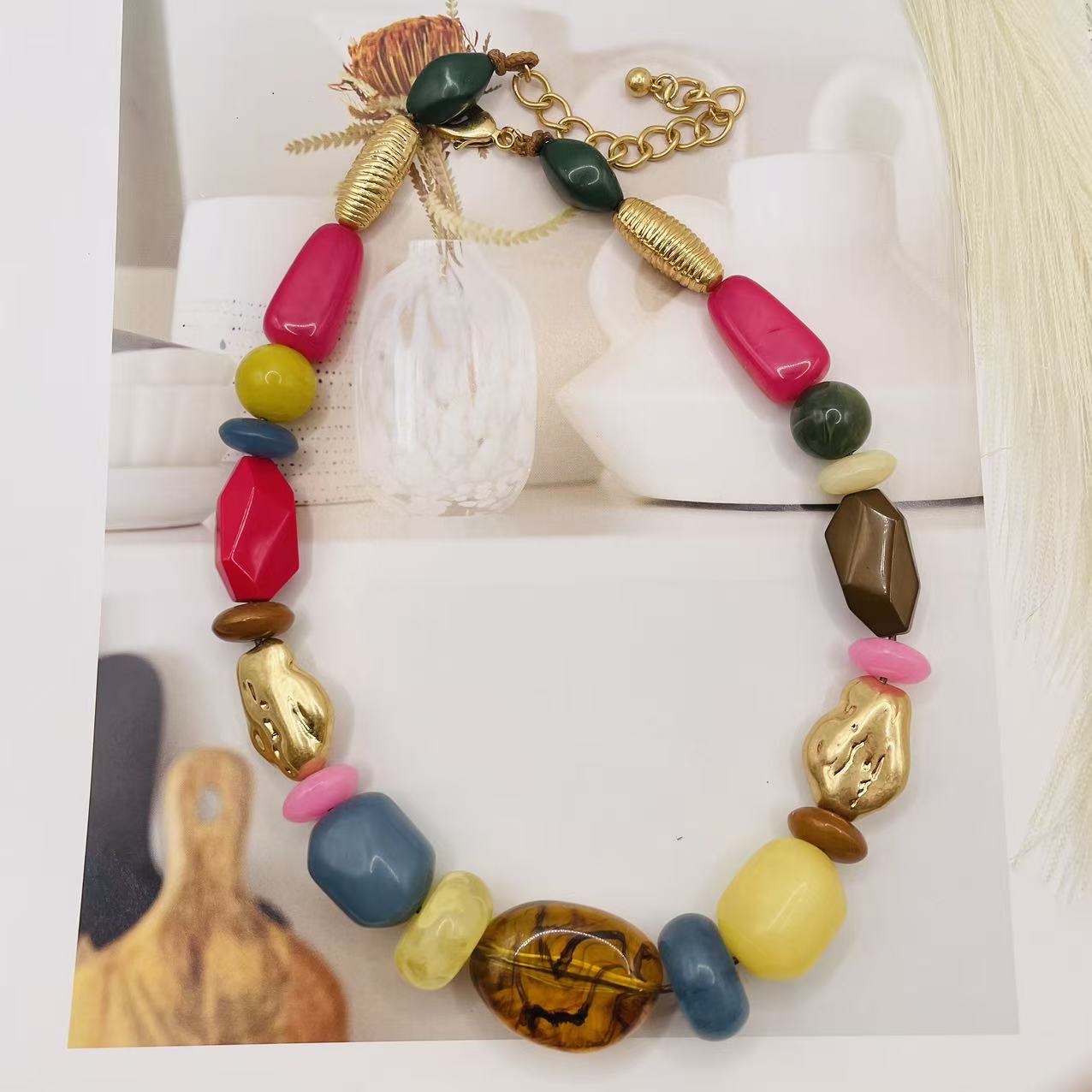 JI JOYA VENTA AL POR MAYOR,Collar de cuentas de colores