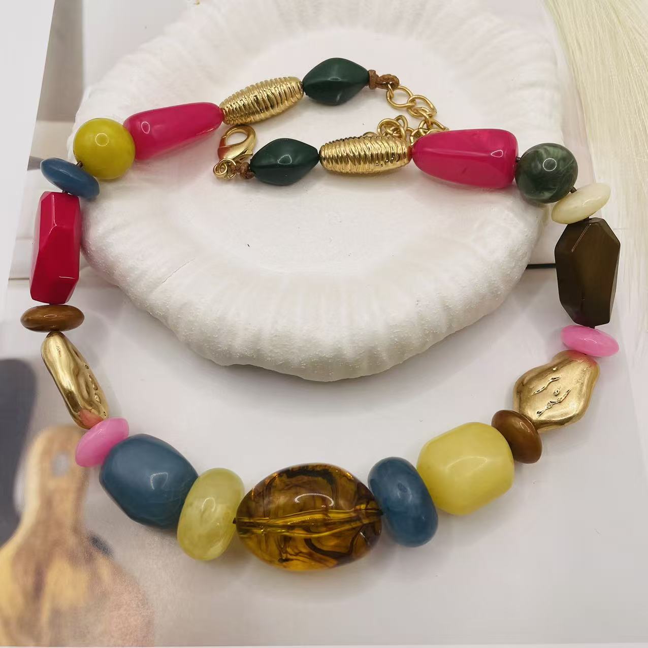 JI JOYA VENTA AL POR MAYOR,Collar de cuentas de colores