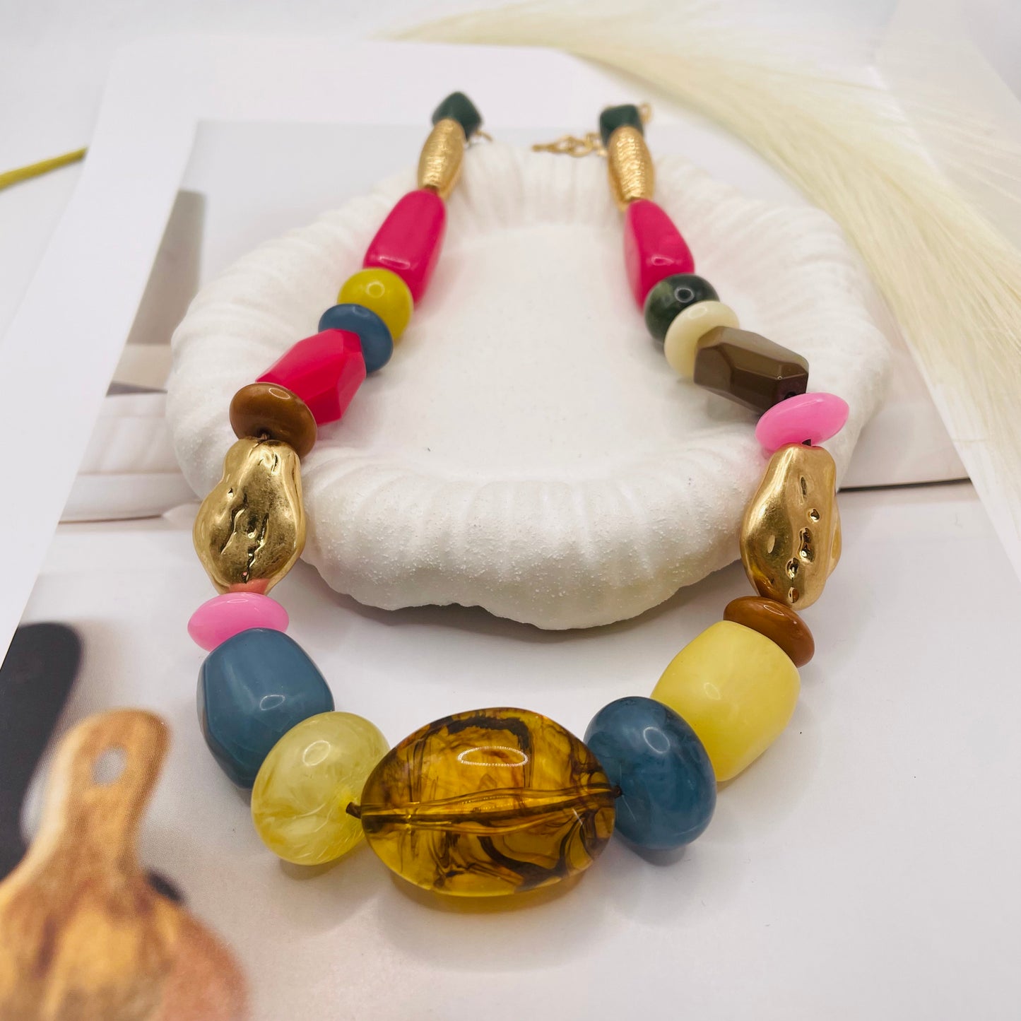 JI JOYA VENTA AL POR MAYOR,Collar de cuentas de colores