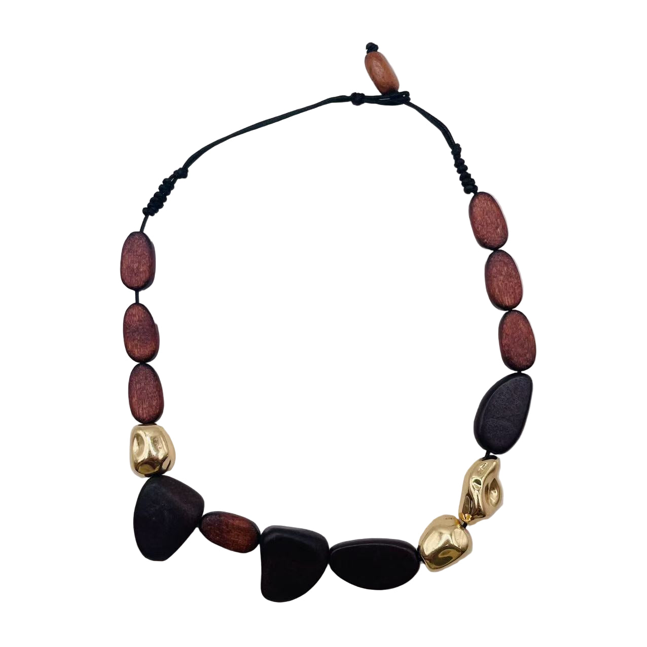 JI JOYA VENTA AL POR MAYOR,Collar de cuentas de madera irregulares