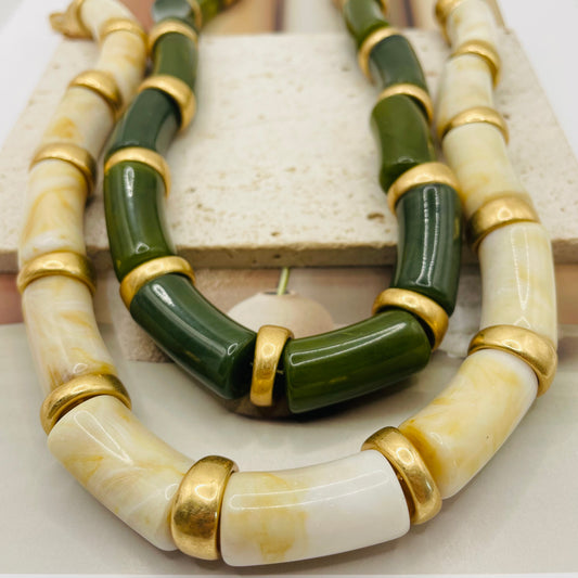 JI JOYA VENTA AL POR MAYOR,Elegante collar con forma de bambú, disponible en 2 colores.