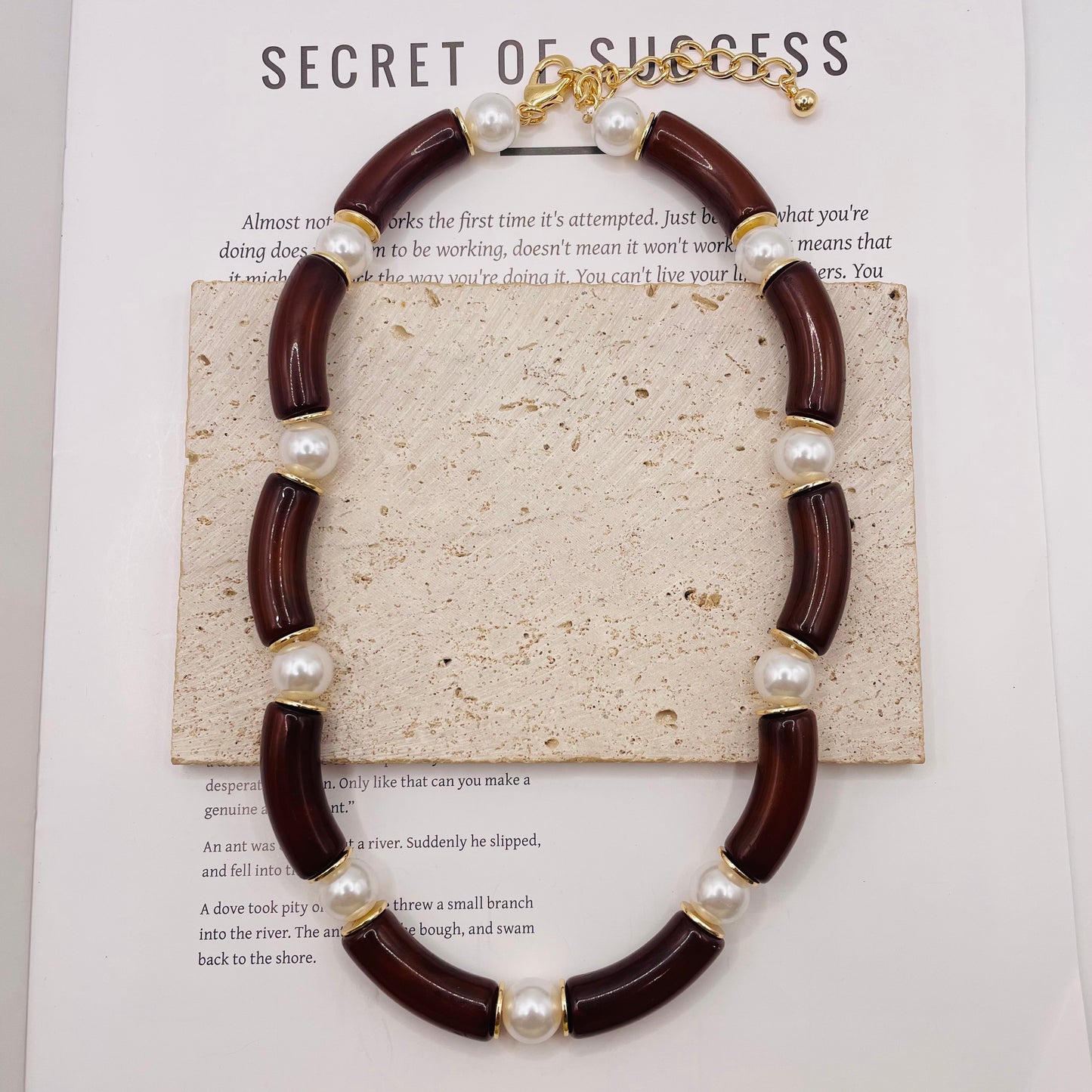 JI JOYA VENTA AL POR MAYOR,Collar de perlas y bambú de moda