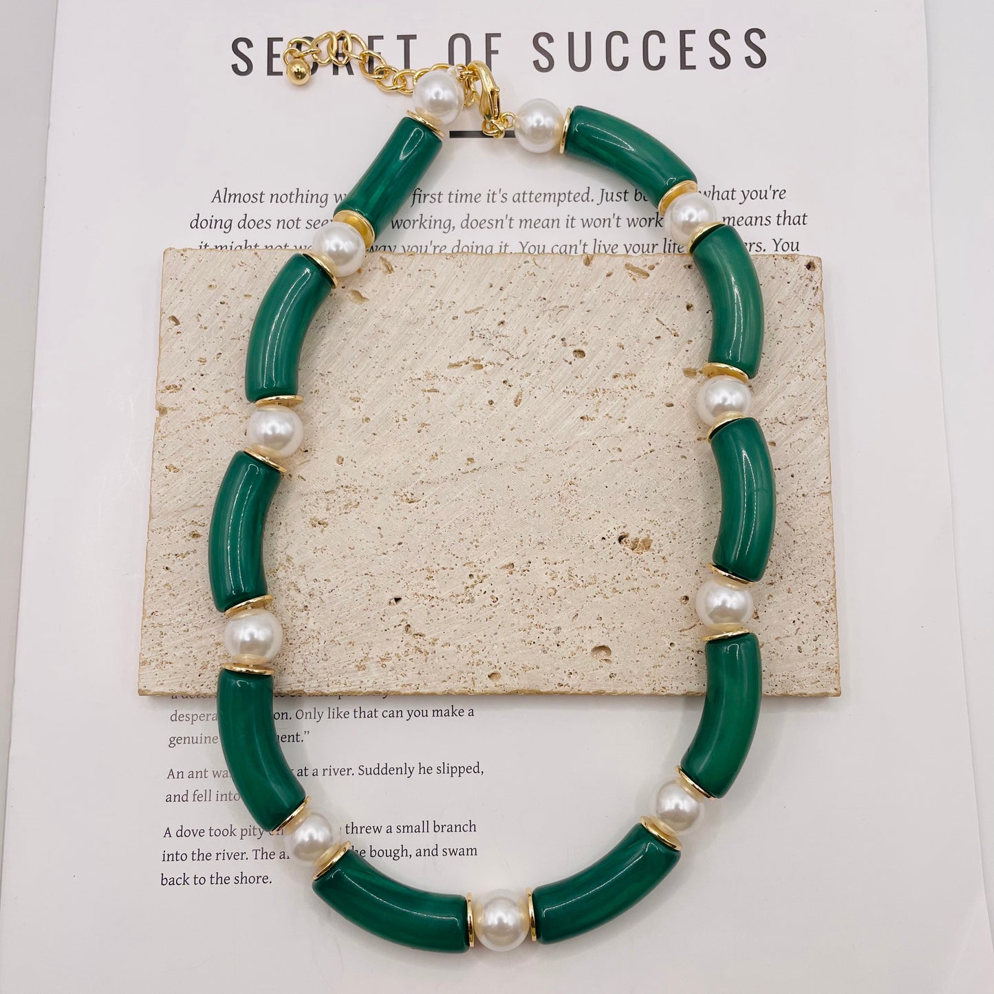 JI JOYA VENTA AL POR MAYOR,Collar de perlas y bambú de moda