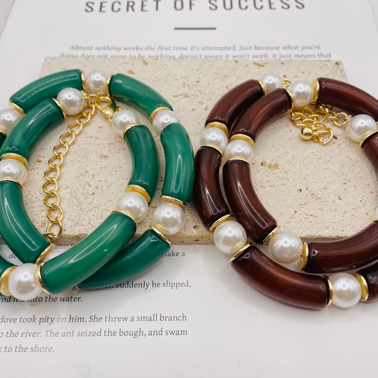 JI JOYA VENTA AL POR MAYOR,Collar de perlas y bambú de moda