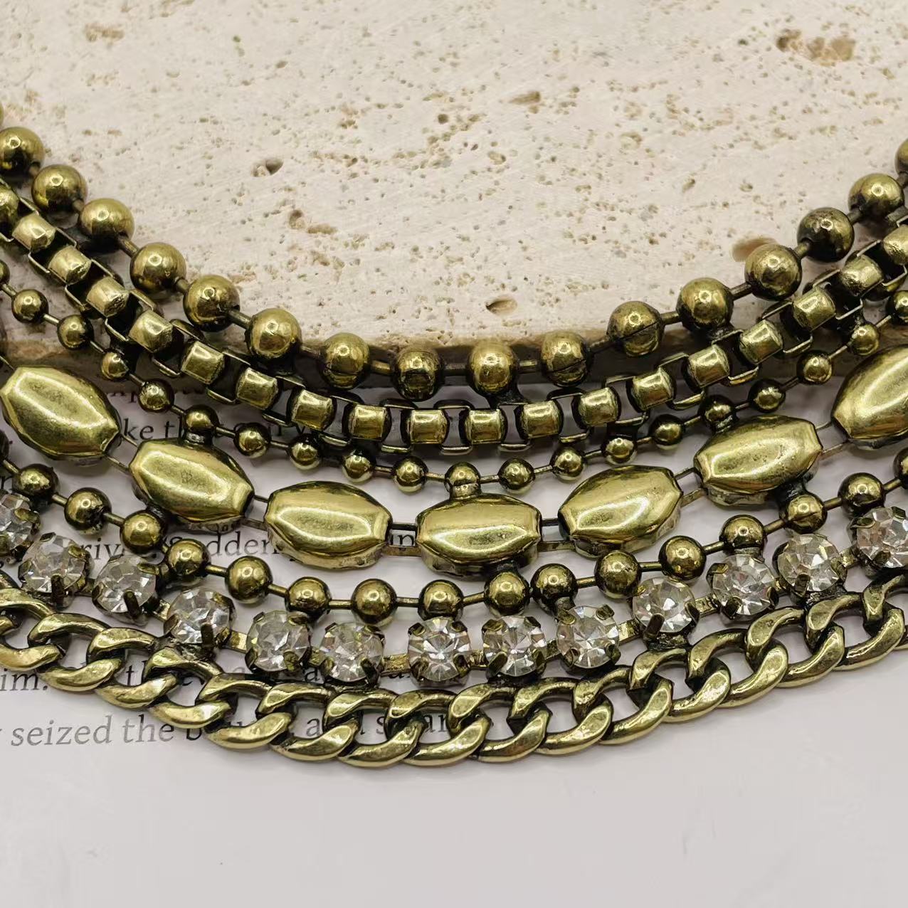 JI JOYA VENTA AL POR MAYOR,Collar de moda de bronce