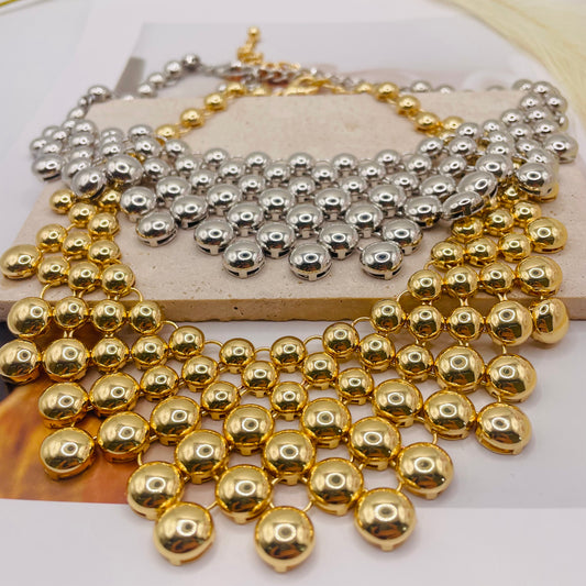 JI JOYA VENTA AL POR MAYOR,Collar de metal elegante y sencillo.