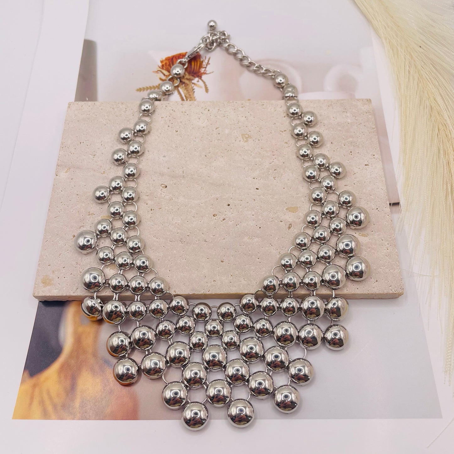 JI JOYA VENTA AL POR MAYOR,Collar de metal elegante y sencillo.