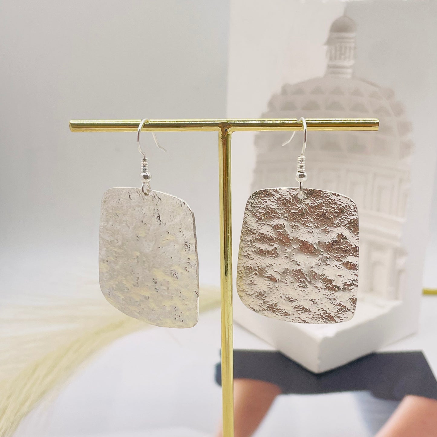 JI JOYA VENTA AL POR MAYOR,Conjunto combinado de collar, pendientes y pulsera de metal de moda.