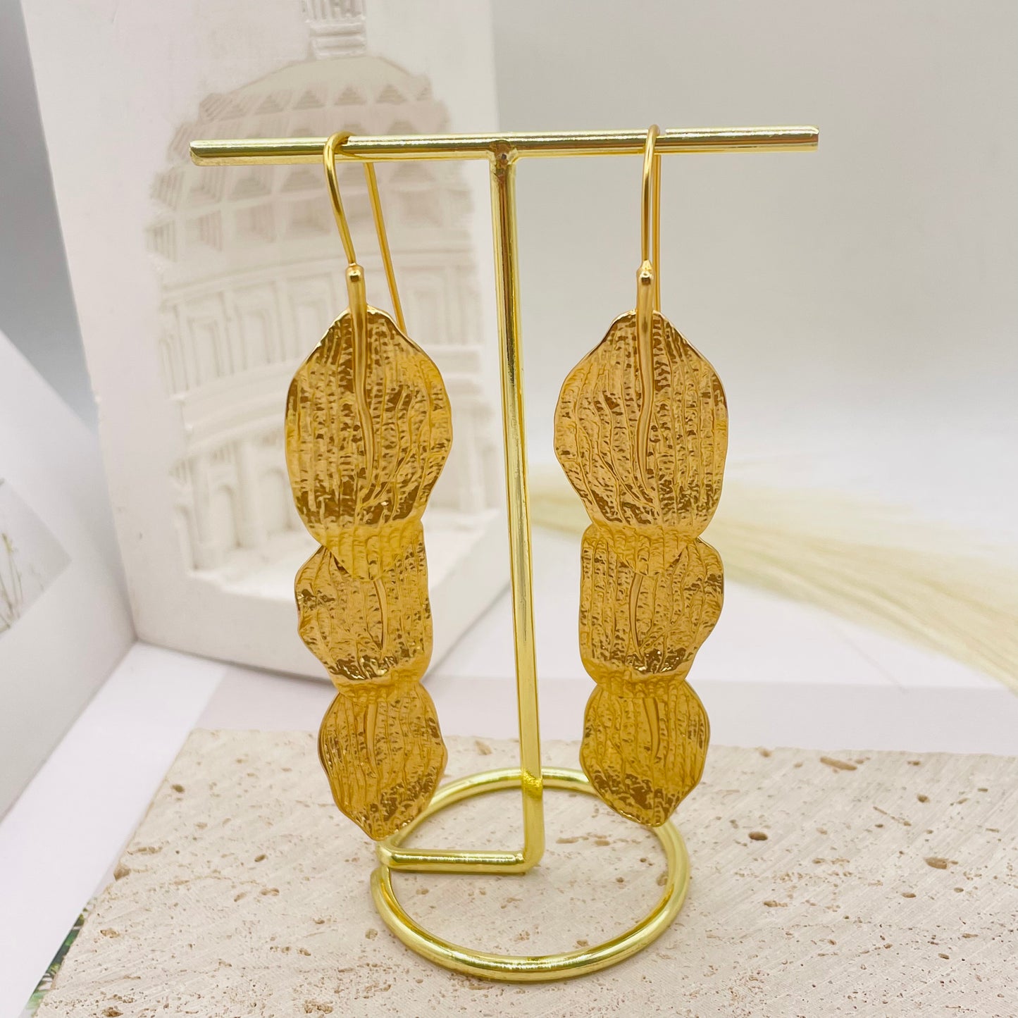 JI JOYA VENTA AL POR MAYOR,Collar y pendientes de estilo hoja de moda