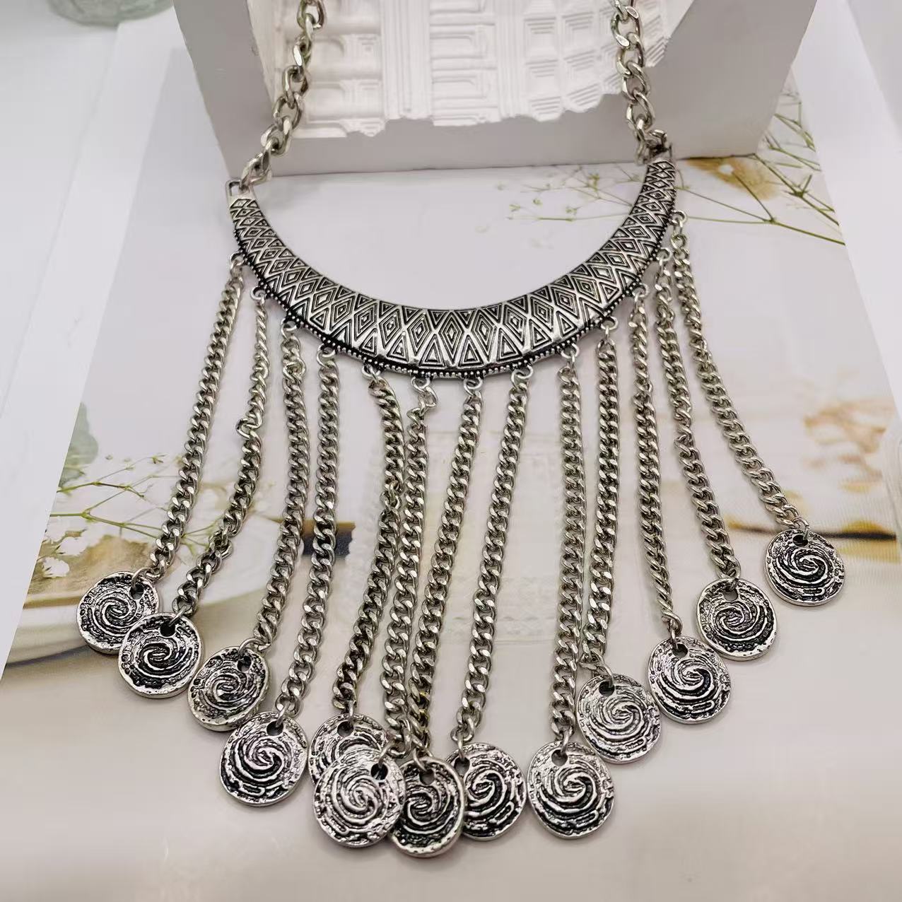JI JOYA VENTA AL POR MAYOR,Collar de borlas de estilo bohemio