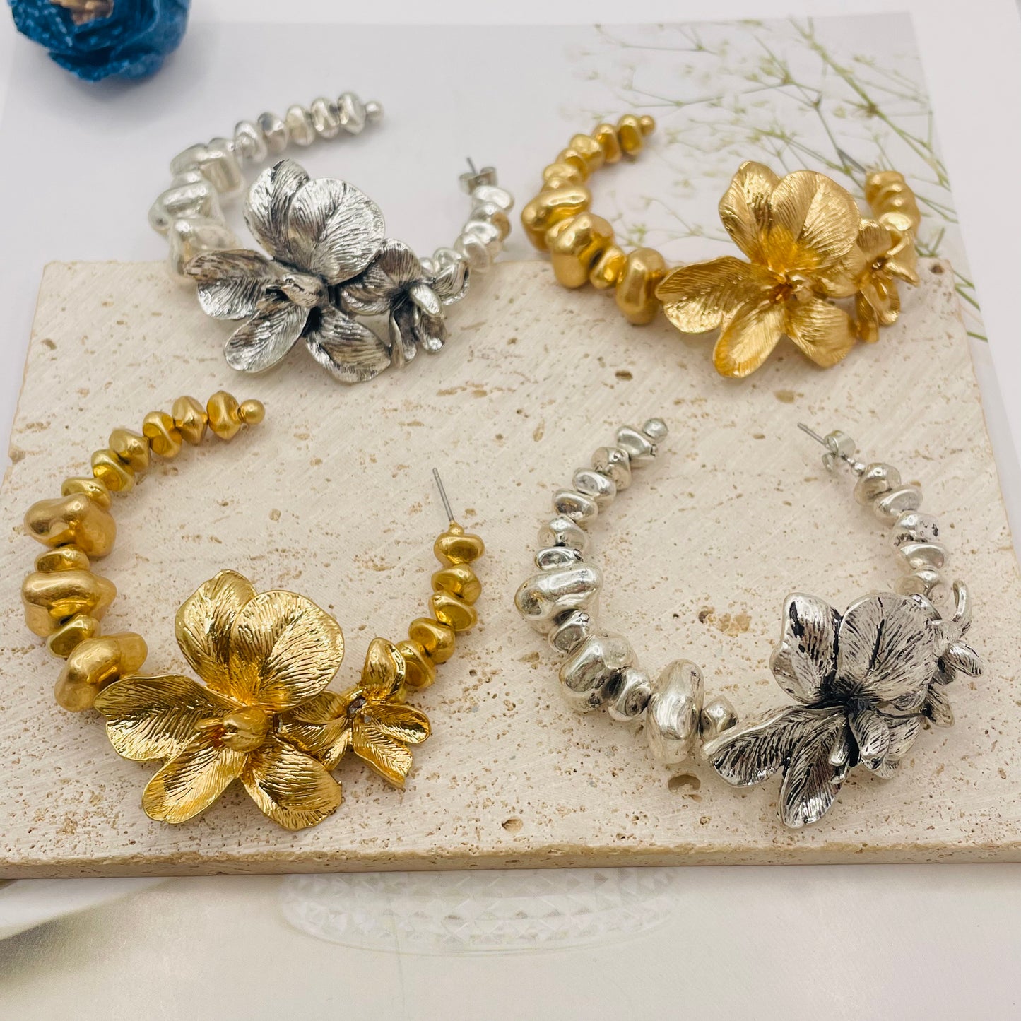 JI JOYA VENTA AL POR MAYOR,Collar y pendientes Daisy Totem Series