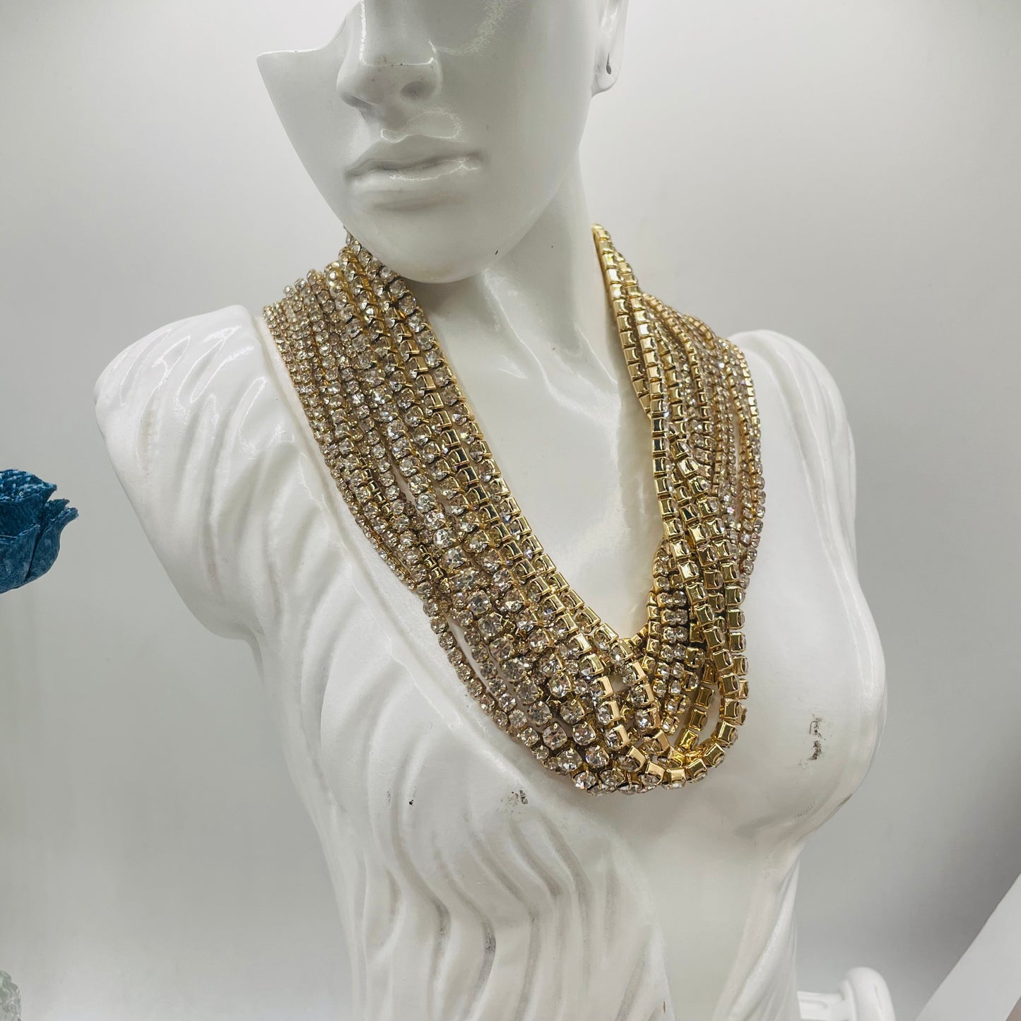 JI JOYA VENTA AL POR MAYOR,Collar de diamantes de cadena multicapa