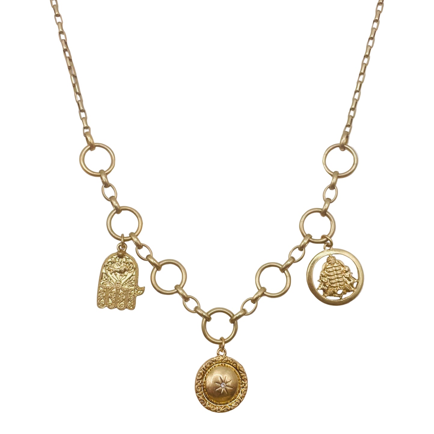 JI JOYA VENTA AL POR MAYOR,Collar sencillo con colgante retro pequeño