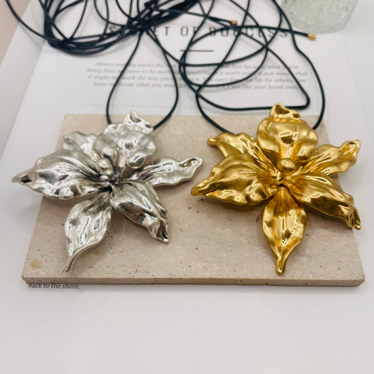 JI JOYA VENTA AL POR MAYOR,Collar de moda con cordón largo en forma de flor