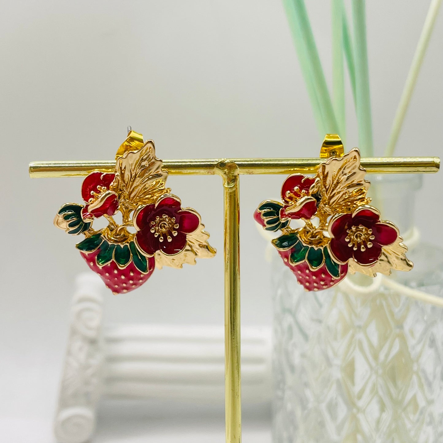 JI JOYA VENTA AL POR MAYOR,Pendientes estilo fresa